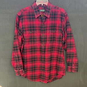 Orvis Men's Black and Red Checkered Shirt